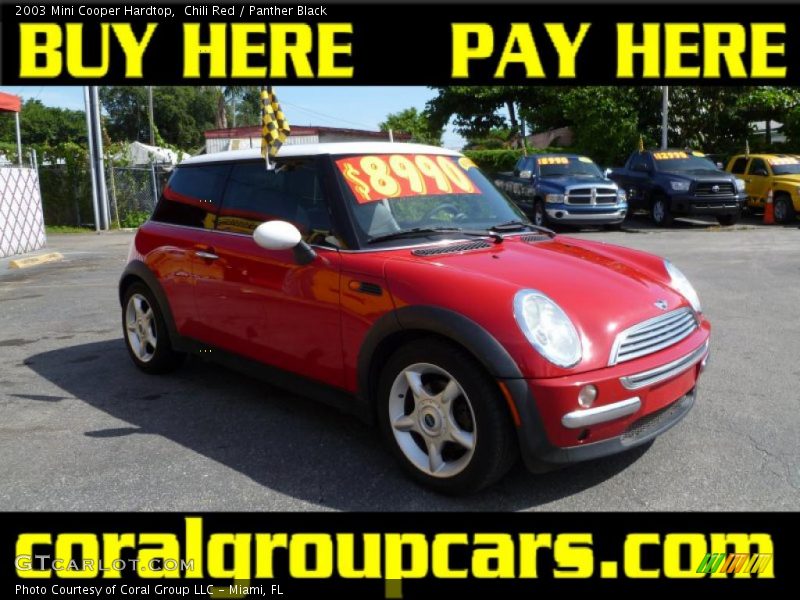 Chili Red / Panther Black 2003 Mini Cooper Hardtop