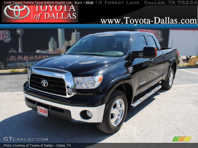 Black / Beige 2008 Toyota Tundra Texas Edition Double Cab