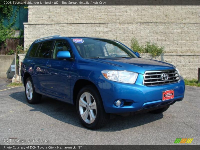 Blue Streak Metallic / Ash Gray 2008 Toyota Highlander Limited 4WD