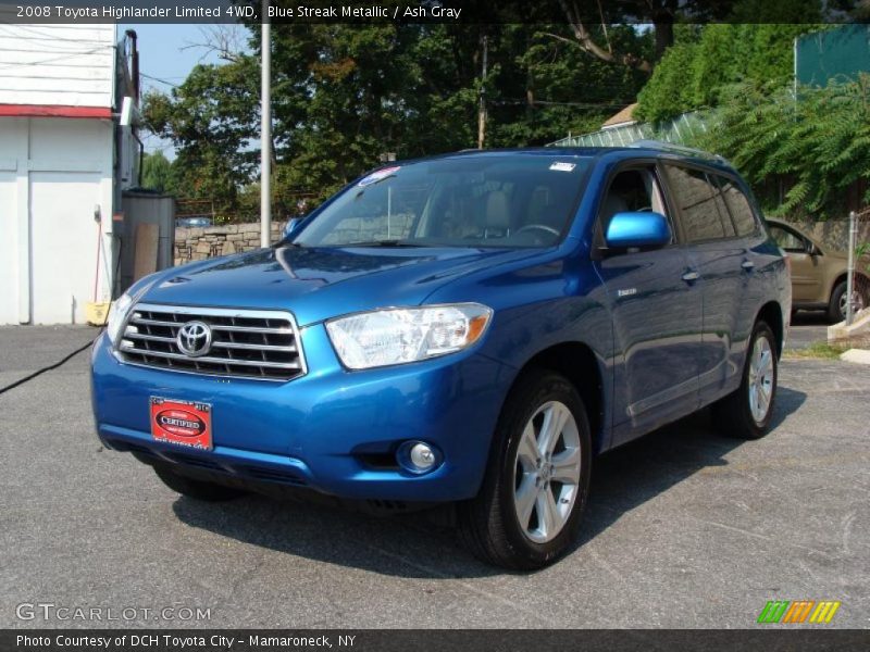 Blue Streak Metallic / Ash Gray 2008 Toyota Highlander Limited 4WD