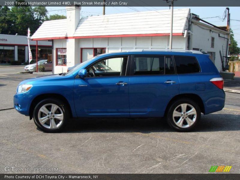 Blue Streak Metallic / Ash Gray 2008 Toyota Highlander Limited 4WD