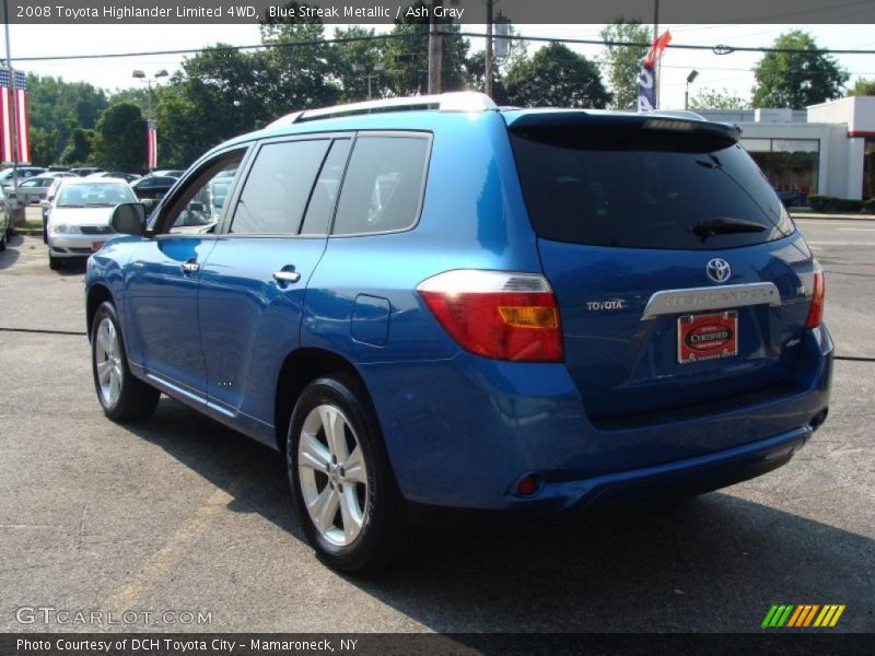 Blue Streak Metallic / Ash Gray 2008 Toyota Highlander Limited 4WD