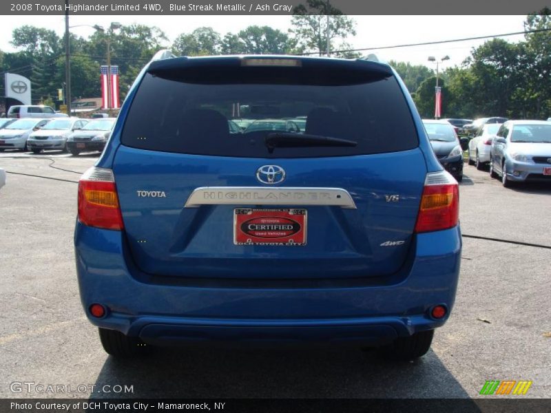 Blue Streak Metallic / Ash Gray 2008 Toyota Highlander Limited 4WD