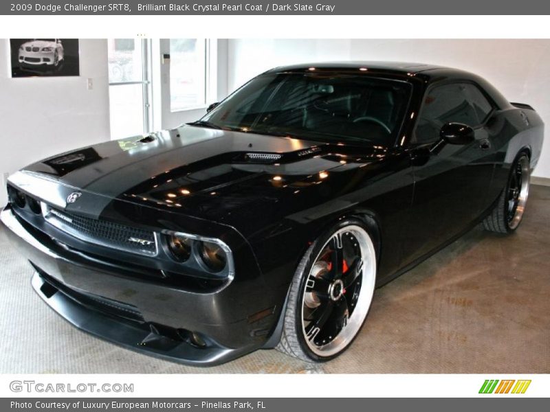 Brilliant Black Crystal Pearl Coat / Dark Slate Gray 2009 Dodge Challenger SRT8