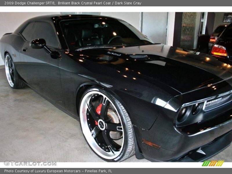 Brilliant Black Crystal Pearl Coat / Dark Slate Gray 2009 Dodge Challenger SRT8