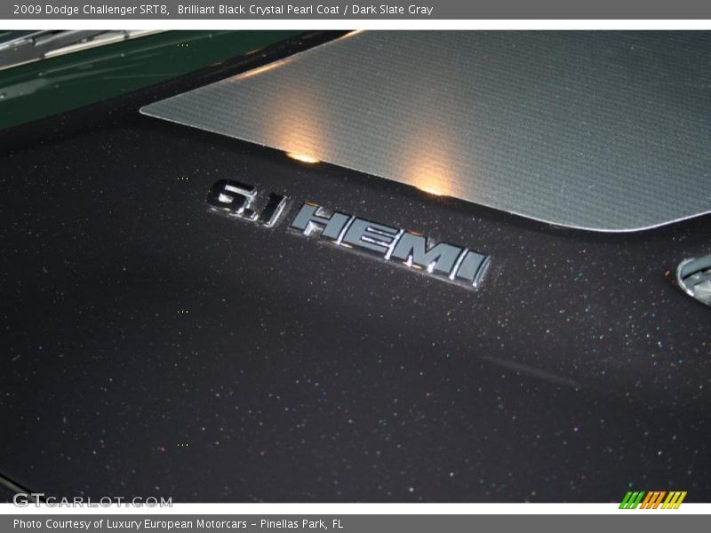 Brilliant Black Crystal Pearl Coat / Dark Slate Gray 2009 Dodge Challenger SRT8