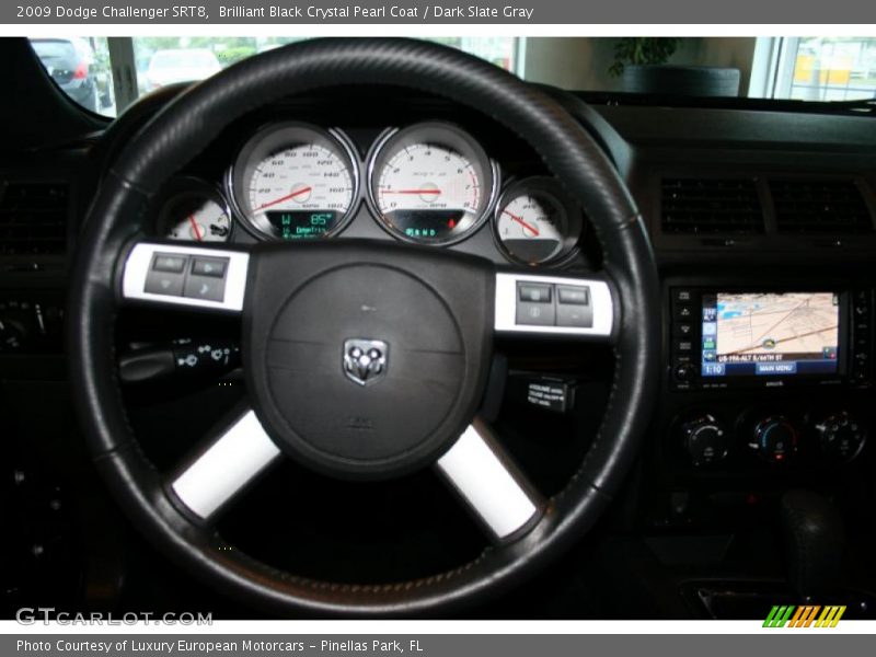 Brilliant Black Crystal Pearl Coat / Dark Slate Gray 2009 Dodge Challenger SRT8