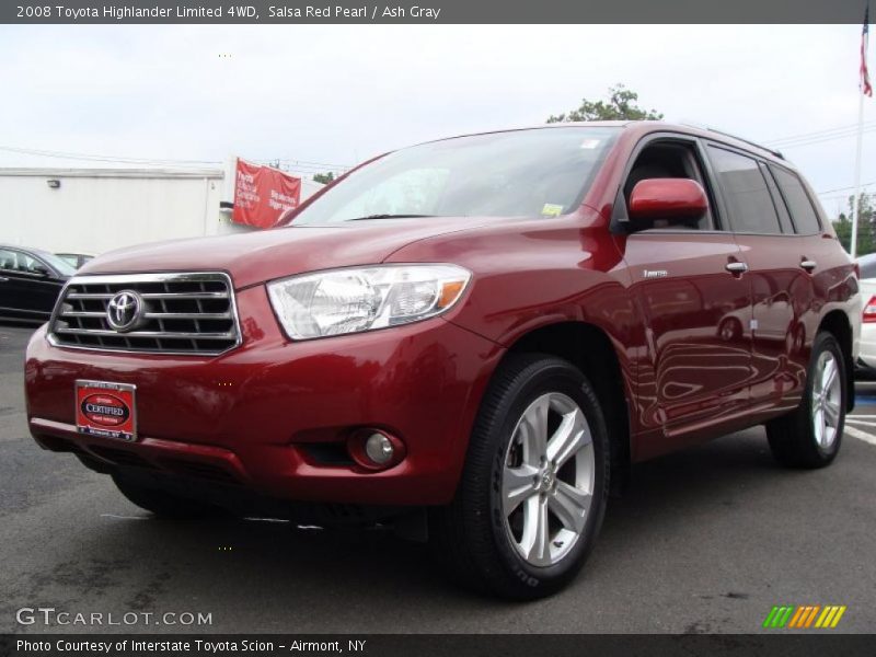 Salsa Red Pearl / Ash Gray 2008 Toyota Highlander Limited 4WD