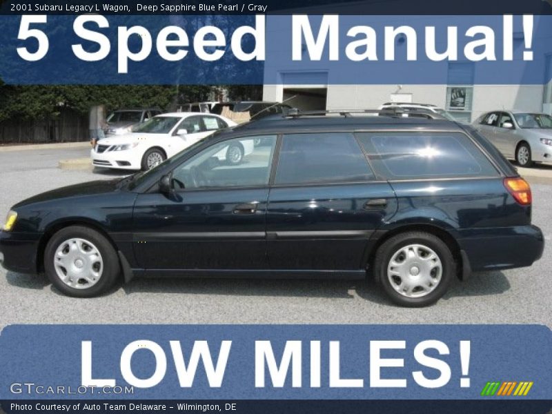 Deep Sapphire Blue Pearl / Gray 2001 Subaru Legacy L Wagon