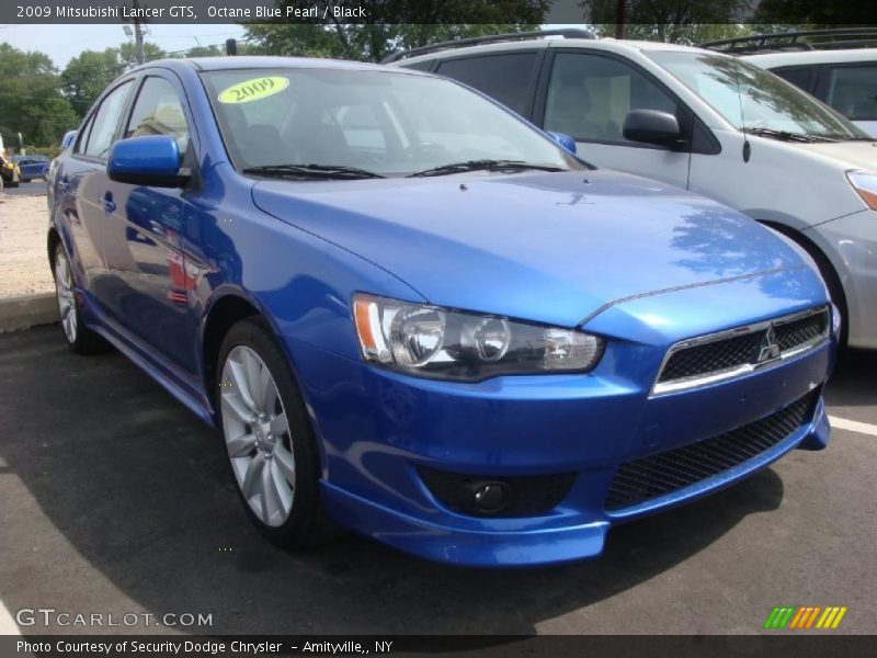 Octane Blue Pearl / Black 2009 Mitsubishi Lancer GTS