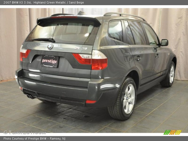 Highland Green Metallic / Sand Beige 2007 BMW X3 3.0si