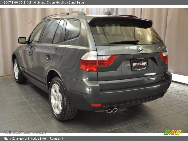 Highland Green Metallic / Sand Beige 2007 BMW X3 3.0si