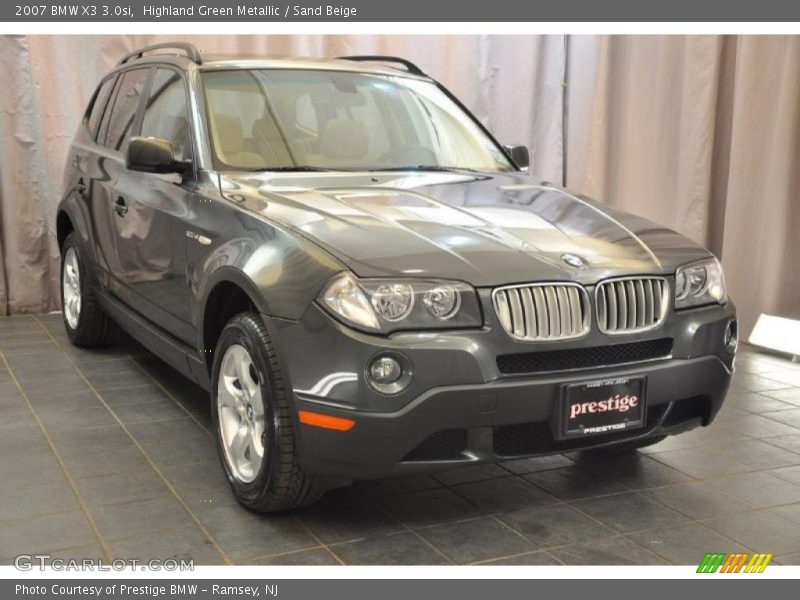 Highland Green Metallic / Sand Beige 2007 BMW X3 3.0si