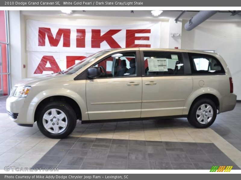 White Gold Pearl / Dark Slate Gray/Light Shale 2010 Dodge Grand Caravan SE