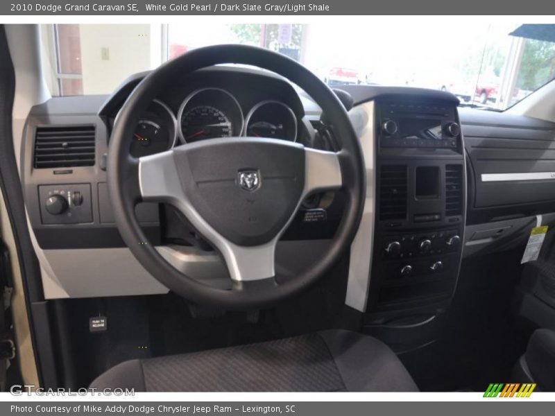 White Gold Pearl / Dark Slate Gray/Light Shale 2010 Dodge Grand Caravan SE