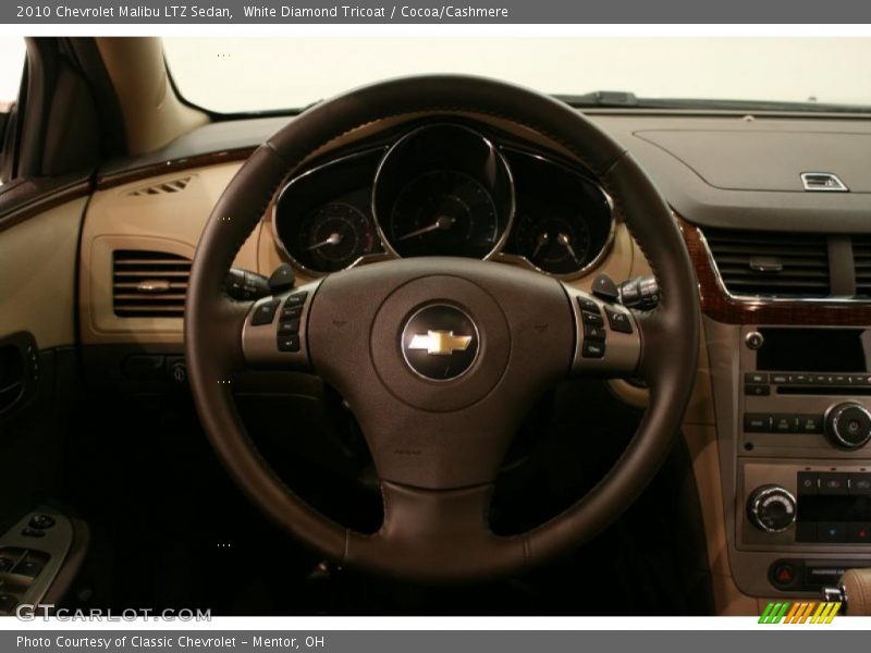 White Diamond Tricoat / Cocoa/Cashmere 2010 Chevrolet Malibu LTZ Sedan