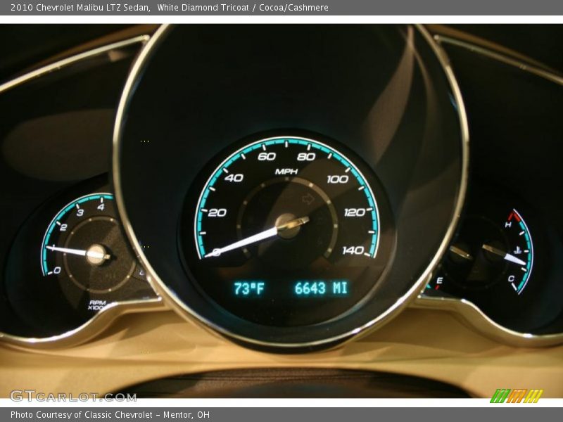 White Diamond Tricoat / Cocoa/Cashmere 2010 Chevrolet Malibu LTZ Sedan