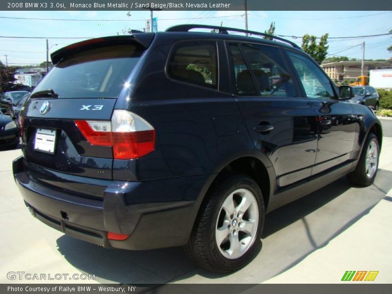 Monaco Blue Metallic / Sand Beige/Black Nevada Leather 2008 BMW X3 3.0si