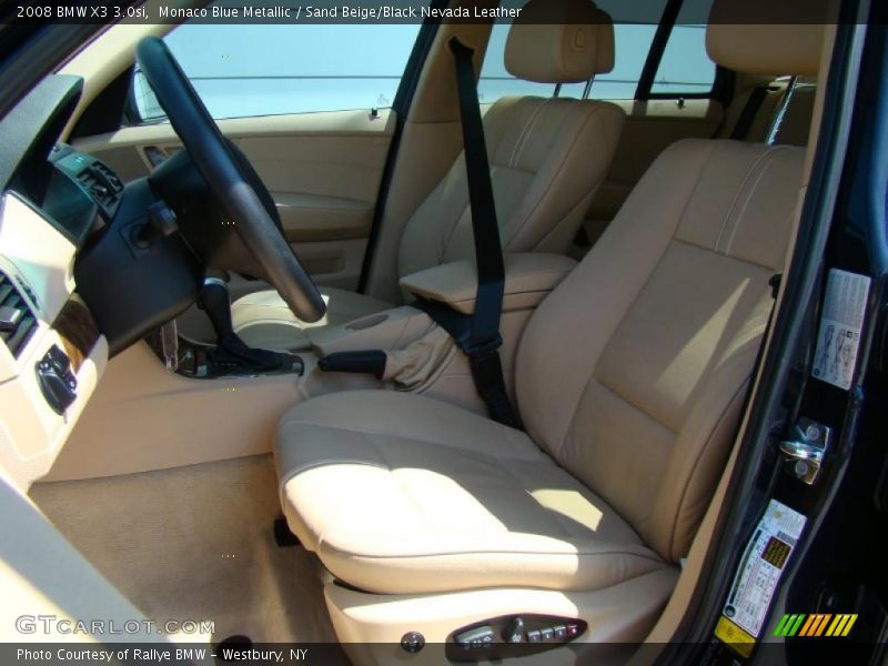 Monaco Blue Metallic / Sand Beige/Black Nevada Leather 2008 BMW X3 3.0si