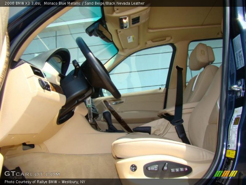Monaco Blue Metallic / Sand Beige/Black Nevada Leather 2008 BMW X3 3.0si