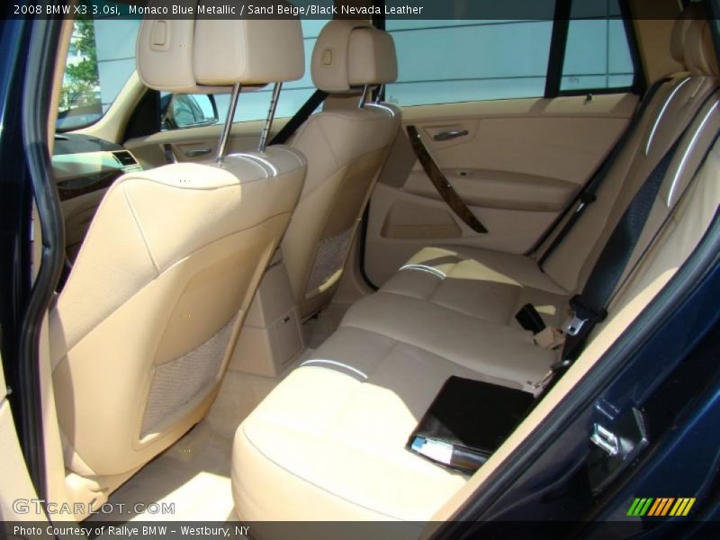 Monaco Blue Metallic / Sand Beige/Black Nevada Leather 2008 BMW X3 3.0si