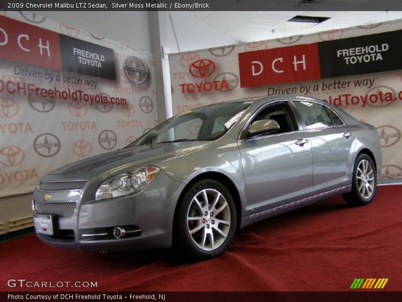 Silver Moss Metallic / Ebony/Brick 2009 Chevrolet Malibu LTZ Sedan