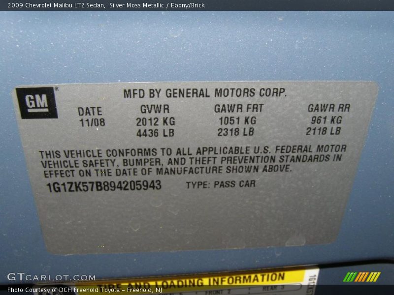 Silver Moss Metallic / Ebony/Brick 2009 Chevrolet Malibu LTZ Sedan