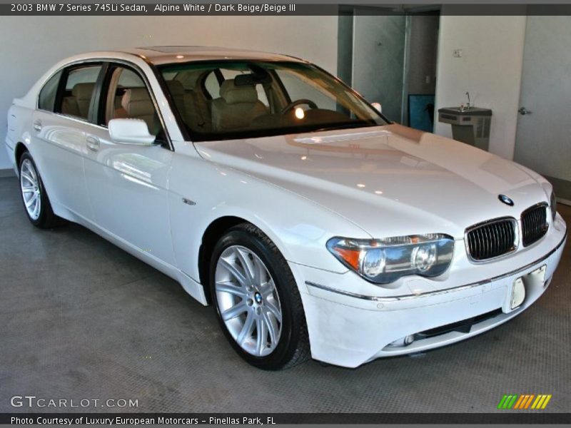 Alpine White / Dark Beige/Beige III 2003 BMW 7 Series 745Li Sedan