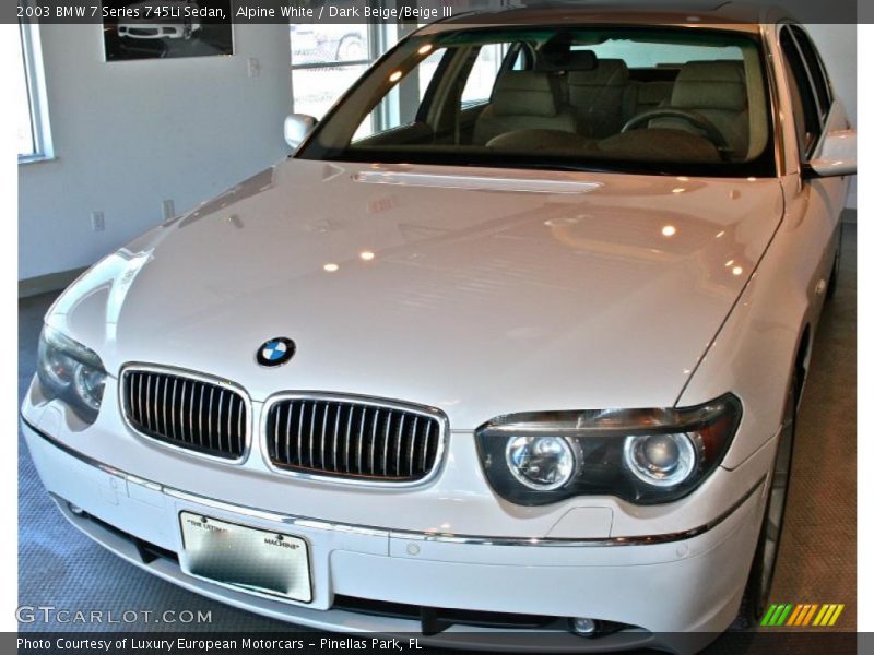 Alpine White / Dark Beige/Beige III 2003 BMW 7 Series 745Li Sedan