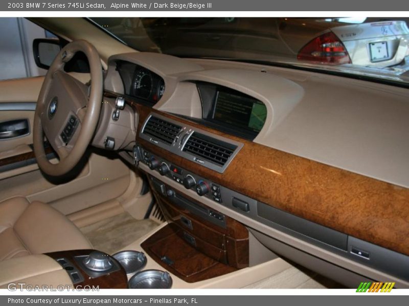 Alpine White / Dark Beige/Beige III 2003 BMW 7 Series 745Li Sedan