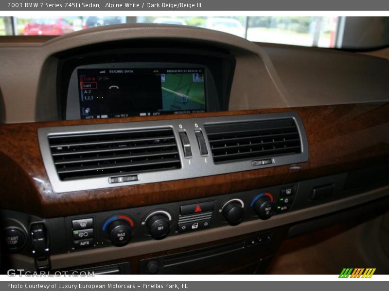 Alpine White / Dark Beige/Beige III 2003 BMW 7 Series 745Li Sedan