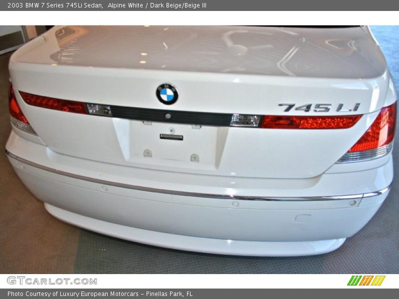 Alpine White / Dark Beige/Beige III 2003 BMW 7 Series 745Li Sedan
