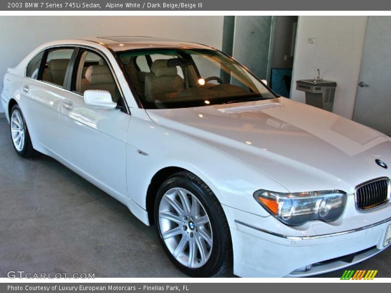 Alpine White / Dark Beige/Beige III 2003 BMW 7 Series 745Li Sedan