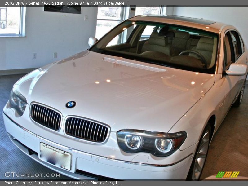 Alpine White / Dark Beige/Beige III 2003 BMW 7 Series 745Li Sedan