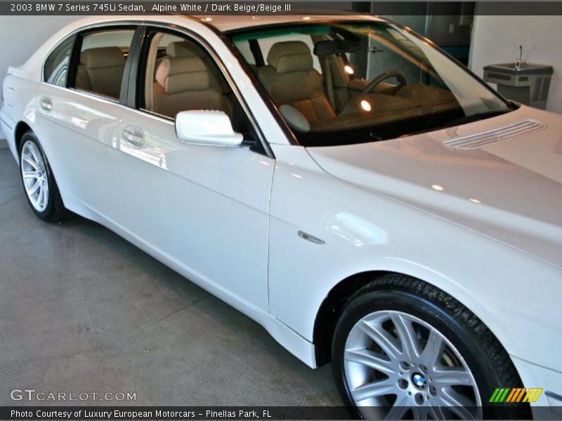 Alpine White / Dark Beige/Beige III 2003 BMW 7 Series 745Li Sedan