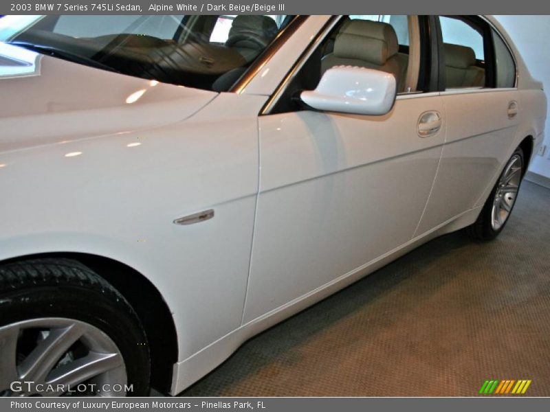 Alpine White / Dark Beige/Beige III 2003 BMW 7 Series 745Li Sedan