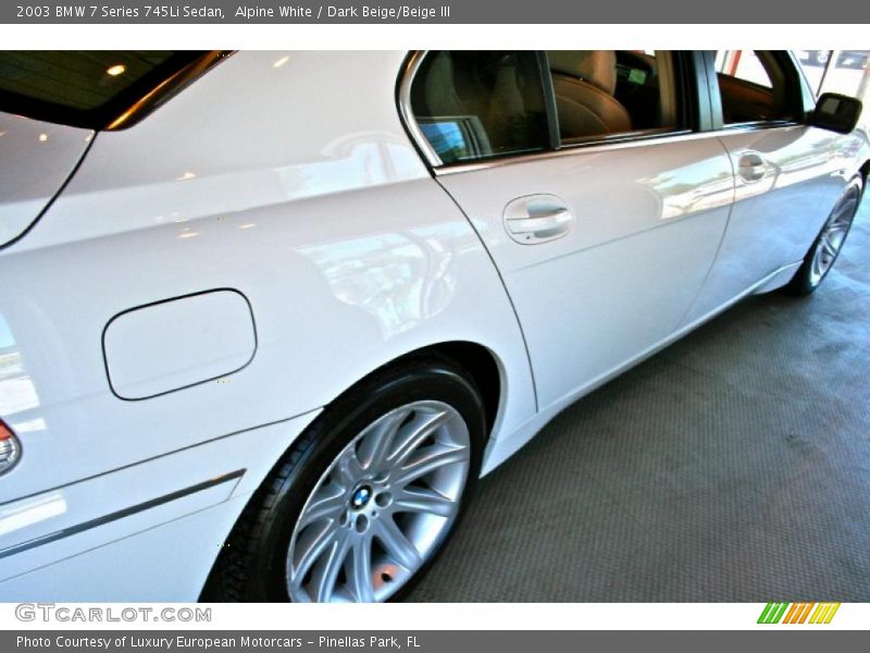 Alpine White / Dark Beige/Beige III 2003 BMW 7 Series 745Li Sedan