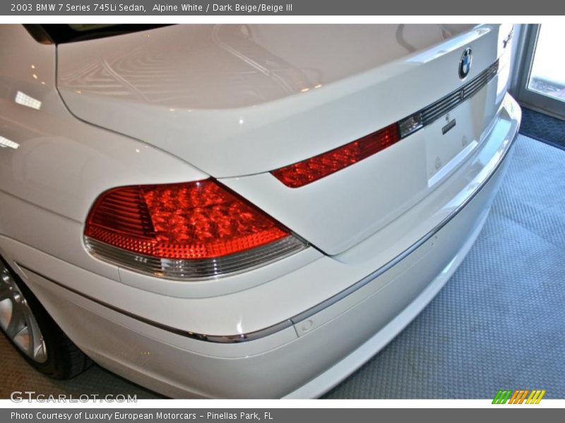 Alpine White / Dark Beige/Beige III 2003 BMW 7 Series 745Li Sedan