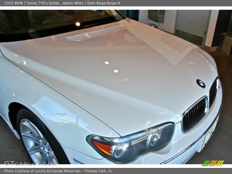 Alpine White / Dark Beige/Beige III 2003 BMW 7 Series 745Li Sedan