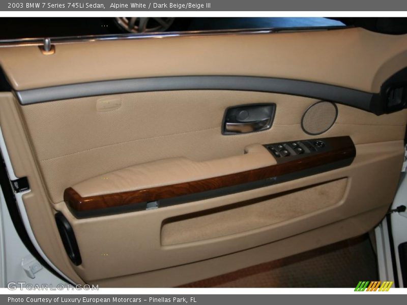 Alpine White / Dark Beige/Beige III 2003 BMW 7 Series 745Li Sedan