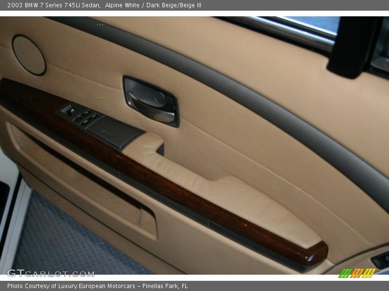 Alpine White / Dark Beige/Beige III 2003 BMW 7 Series 745Li Sedan