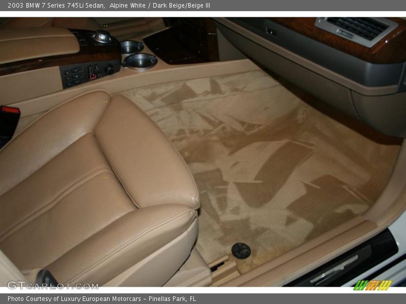 Alpine White / Dark Beige/Beige III 2003 BMW 7 Series 745Li Sedan