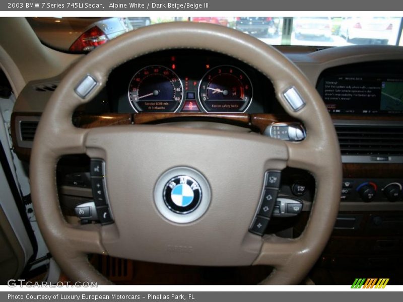 Alpine White / Dark Beige/Beige III 2003 BMW 7 Series 745Li Sedan