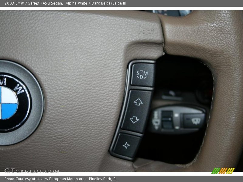 Alpine White / Dark Beige/Beige III 2003 BMW 7 Series 745Li Sedan