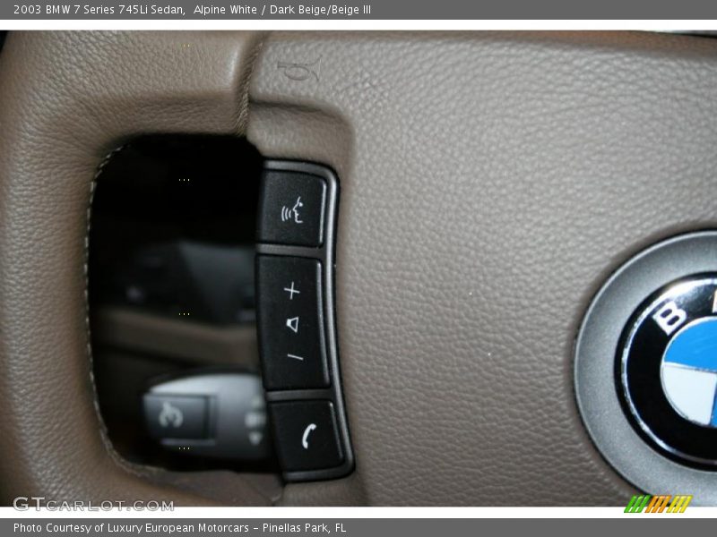 Alpine White / Dark Beige/Beige III 2003 BMW 7 Series 745Li Sedan