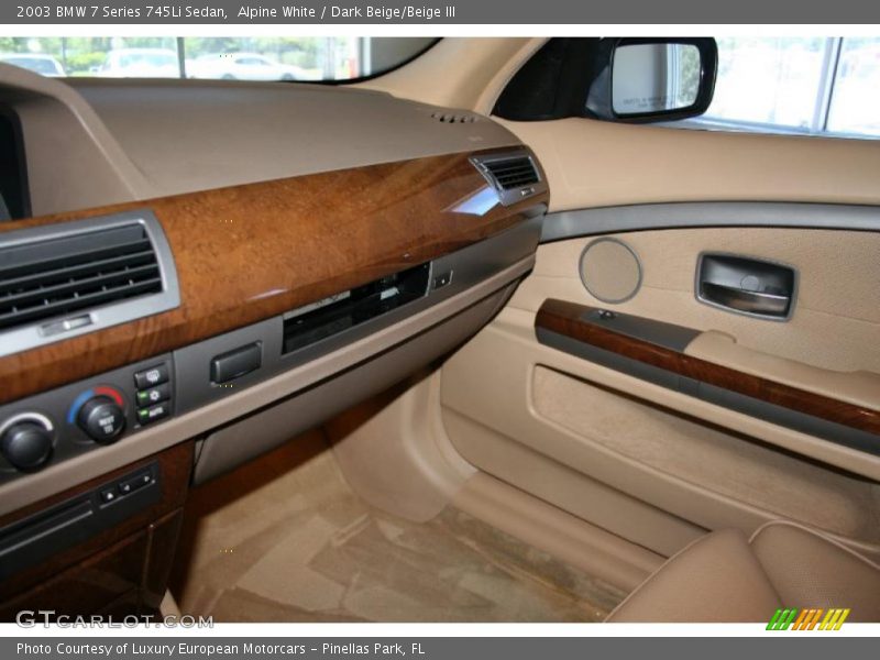 Alpine White / Dark Beige/Beige III 2003 BMW 7 Series 745Li Sedan