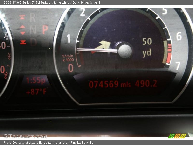 Alpine White / Dark Beige/Beige III 2003 BMW 7 Series 745Li Sedan