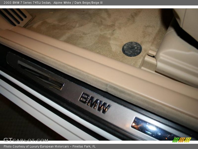 Alpine White / Dark Beige/Beige III 2003 BMW 7 Series 745Li Sedan