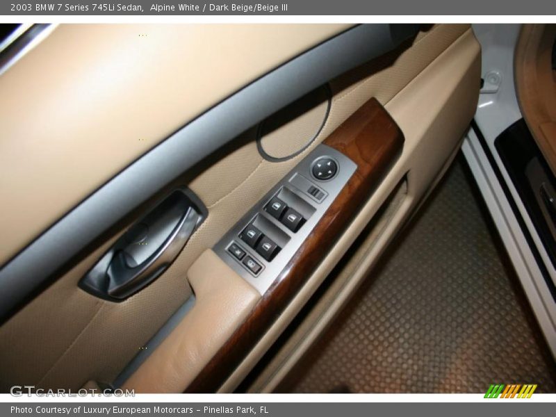Alpine White / Dark Beige/Beige III 2003 BMW 7 Series 745Li Sedan