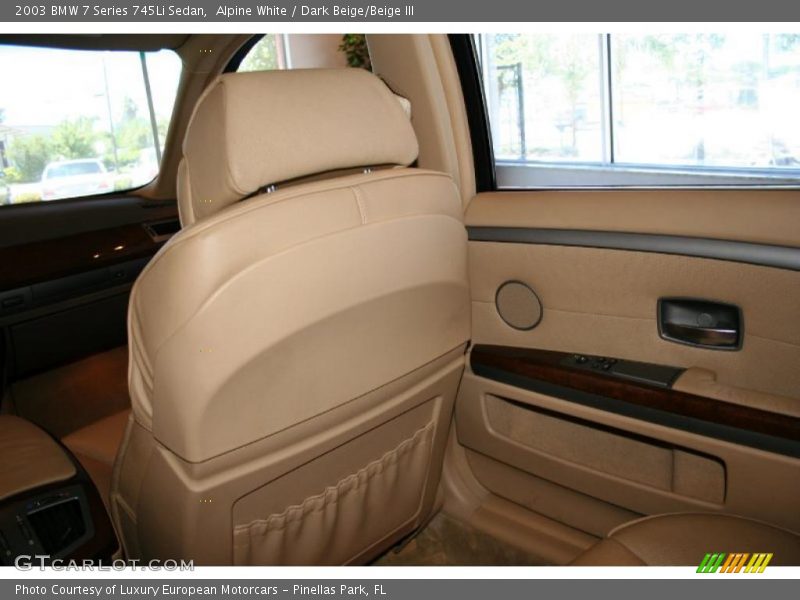 Alpine White / Dark Beige/Beige III 2003 BMW 7 Series 745Li Sedan